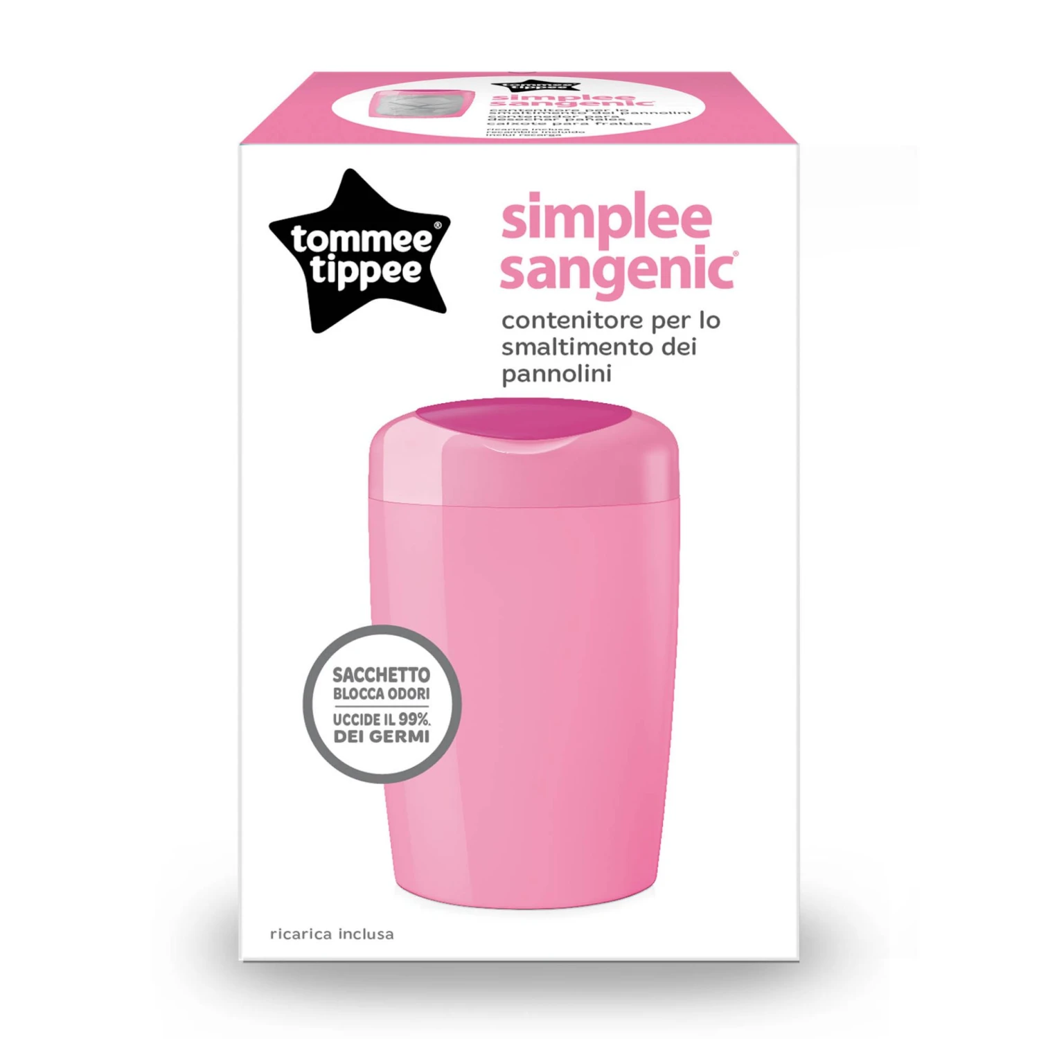 Tommee Tippee Simplee Sangenic Pink 4 Tommee Tippee Simplee Sangenic Pink - immagine 2