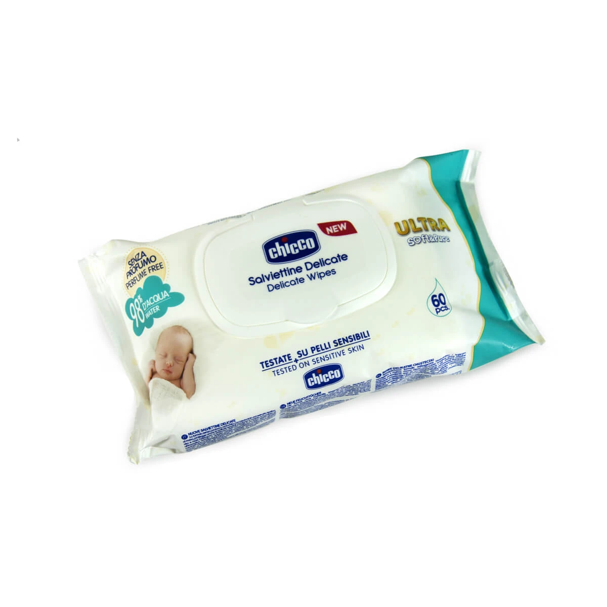 Chicco Salviette Detergenti Ultra Delicate 60 Pezzi 3 Chicco Salviette Detergenti Ultra Delicate 60 Pezzi