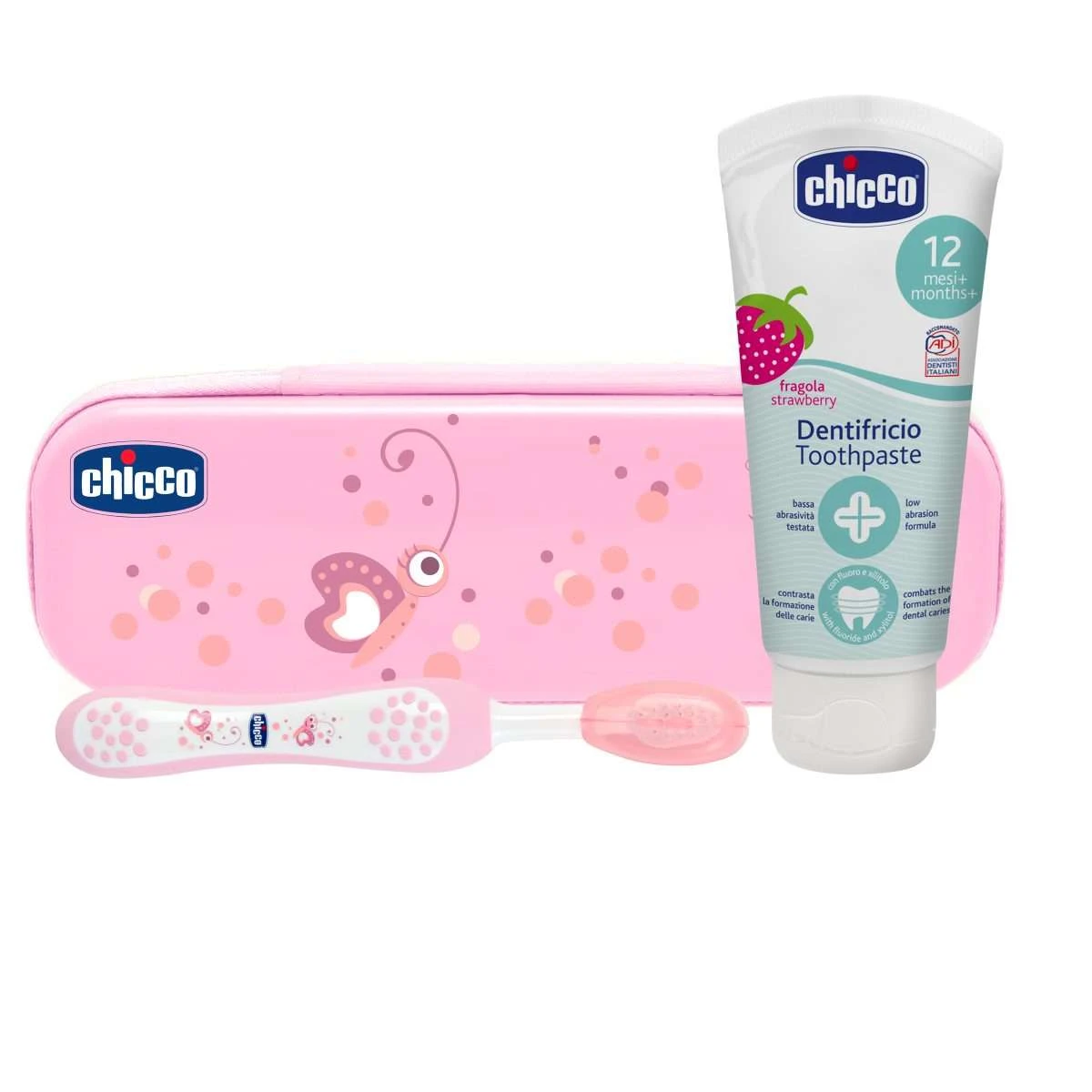 CHICCO Set Dentale Rosa 3 CHICCO Set Dentale Rosa