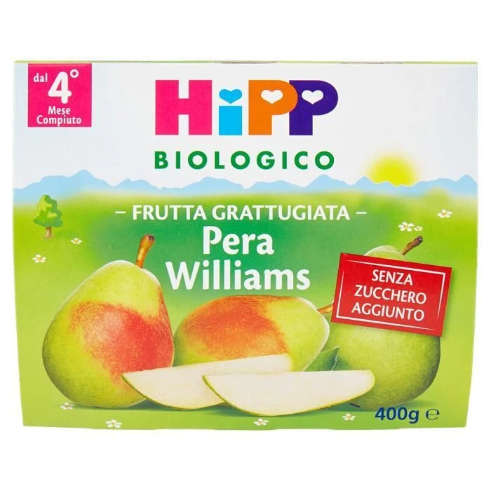Hipp Frutta Grattugiata Bio Pera Williams 4pz X 100 G 3 Hipp Frutta Grattugiata Bio Pera Williams 4pz X 100 G