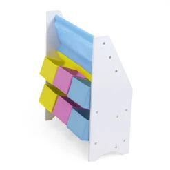 Scaffale Small In Legno Porta Libri E Giocattoli Con 3 Ripiani E 6 Cestoni -Negozio Di Prodotti Per Bambini 0047706 scaffale small in legno porta libri e giocattoli con 3 ripiani e 6 cestoni