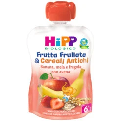 Hipp Frutta Frullata Bio Cereali Antichi Banana Mela E Fragola Con Avena 90gr