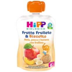 Hipp Frutta Frullata Bio Biscotto Mela Pesca E Banana Con Frollino 90ml
