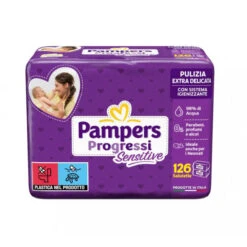 Pampers® Pampers Salviette Sensitive Delicate Senza Profumi Aggiunti - 126 Salviette (2 Confezioni Da 63 Salviette)