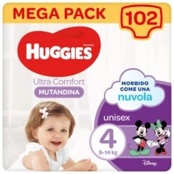 HUGGIES Pannolini Mutandina Ultra Comfort 4 Megapack - 102 Pezzi