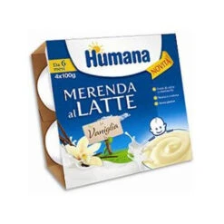 Humana Merenda Latte E Vaniglia 4x100g