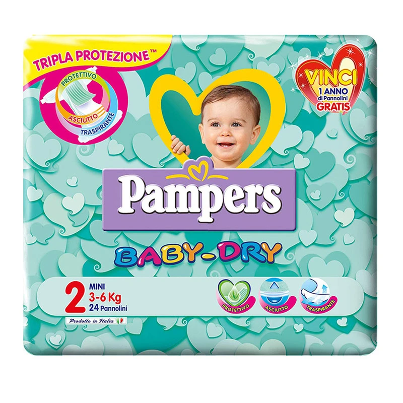 Pampers® Pannolini Baby Dry Mini 2 24 Pezzi 3 Pampers® Pannolini Baby Dry Mini 2 24 Pezzi