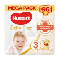 HUGGIES Pannolini Extra Care 3 Mega Pack - 96 Pezzi