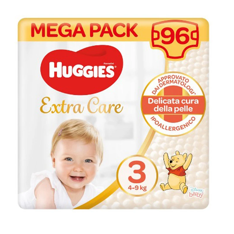 HUGGIES Pannolini Extra Care 3 Mega Pack - 96 Pezzi 3 HUGGIES Pannolini Extra Care 3 Mega Pack - 96 Pezzi