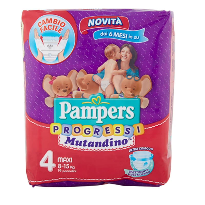 Pampers® Pannolini Mutandina Progressi Maxi 4 Quadripack 76 Pezzi 3 Pampers® Pannolini Mutandina Progressi Maxi 4 Quadripack 76 Pezzi