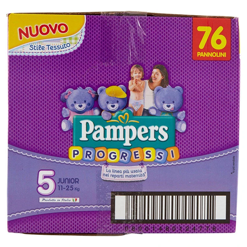 Pampers® Pannolini Progressi Junior 5 Quadripack 76 Pezzi 4 Pampers® Pannolini Progressi Junior 5 Quadripack 76 Pezzi - immagine 2