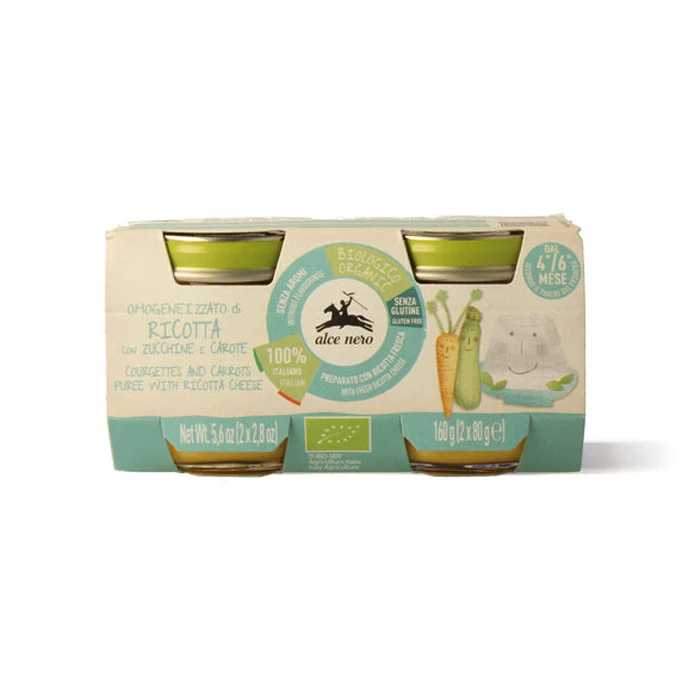 Omogeneizzato Ricotta Con Zucchine E Carote Bio 2x80g 3 Omogeneizzato Ricotta Con Zucchine E Carote Bio 2x80g