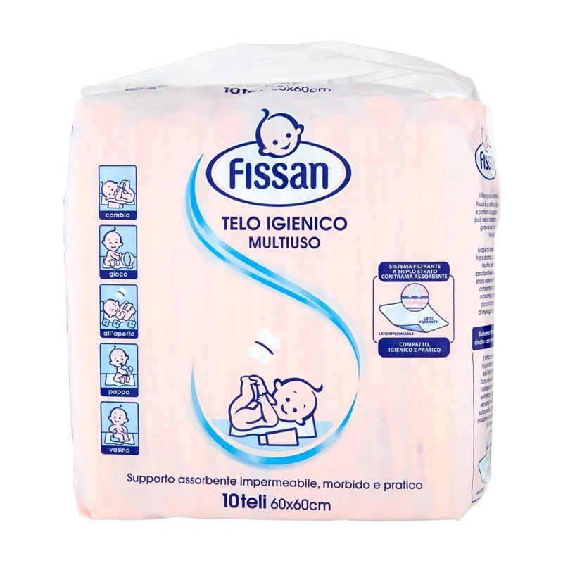 Fissan Telo Igienico Multiuso Con Strato Assorbente Anti Pipì 10pz 3 Fissan Telo Igienico Multiuso Con Strato Assorbente Anti Pipì 10pz