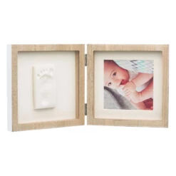 Baby Art Cornice Quadrata Per Foto E Impronta Neonato In Legno