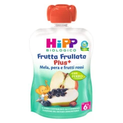 Hipp Frutta Frullata Bio Plus+ Mela, Pera E Frutti Rossi Con Ferro 90g