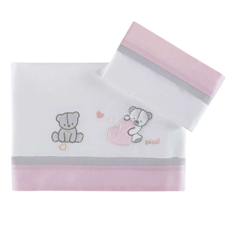 Picci Set 3pz Lettino Amélie Con Coprimaterasso, Lenzuolo E Federa Tinta Unita 65x126cm 6 Picci Set 3pz Lettino Amélie Con Coprimaterasso, Lenzuolo E Federa Tinta Unita 65x126cm - immagine 4