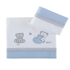 Picci Set 3pz Lettino Amélie Con Coprimaterasso, Lenzuolo E Federa Tinta Unita 65x126cm