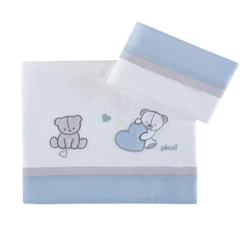 Picci Set 3pz Lettino Amélie Con Coprimaterasso, Lenzuolo E Federa Tinta Unita 65x126cm 3 Picci Set 3pz Lettino Amélie Con Coprimaterasso, Lenzuolo E Federa Tinta Unita 65x126cm