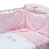 Picci Set 3pz Piumetto Imbottito, Paracolpi E Federa Con Cuori Per Letto Amelie