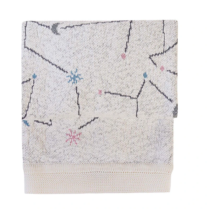 Picci Copertina Per Culla E Carrozzina In Cotone - Fantasia Costellazione 70x90cm 3 Picci Copertina Per Culla E Carrozzina In Cotone - Fantasia Costellazione 70x90cm