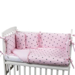 Set 4pz Rivestimento Tessile Piumino, Coprimaterasso, Federa, 2 Paracolpi Per Lettino Lella - Stella -Negozio Di Prodotti Per Bambini 0094546 set 4pz rivestimento tessile piumino coprimaterasso federa 2 paracolpi per lettino lella stella