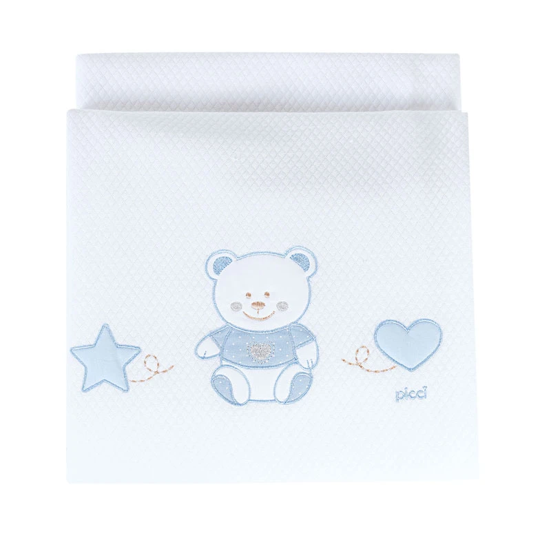 Picci Copertina Rombetto Per Letto Nenè Con Orsetti Ricamati 115x150cm 3 Picci Copertina Rombetto Per Letto Nenè Con Orsetti Ricamati 115x150cm