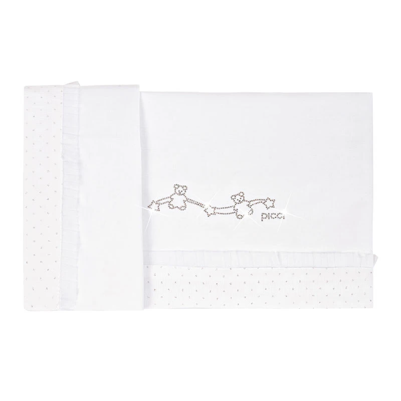 Picci Set 3pz Lenzuolino, Coprimaterasso E Federa Cristalli Per Culla Vanity 3 Picci Set 3pz Lenzuolino, Coprimaterasso E Federa Cristalli Per Culla Vanity