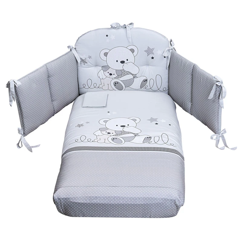 Picci Set 3pz Piumetto, Paracolpi E Federa Per Letto Valdo - Stampato Grigio 3 Picci Set 3pz Piumetto, Paracolpi E Federa Per Letto Valdo - Stampato Grigio