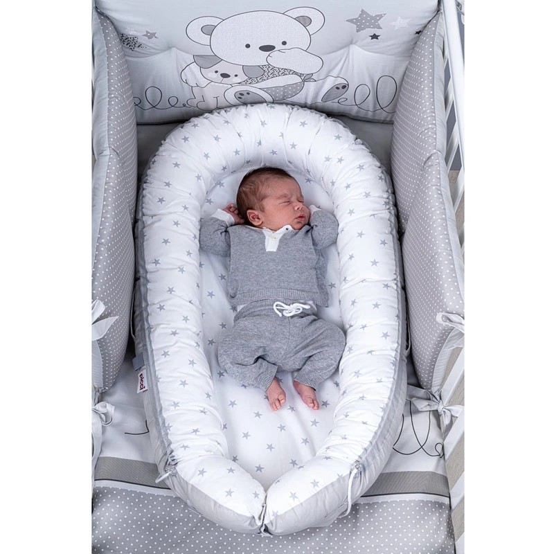 Picci Set 3pz Piumetto, Paracolpi E Federa Per Letto Valdo - Stampato Grigio 4 Picci Set 3pz Piumetto, Paracolpi E Federa Per Letto Valdo - Stampato Grigio - immagine 2