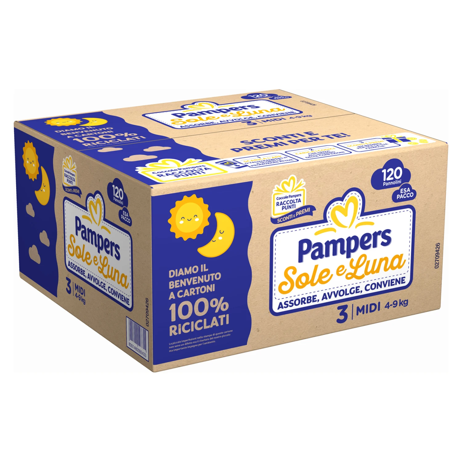 Pampers® Pampers Pannolini Sole E Luna Esapack Taglia 3 - Midi - 120 Pezzi 3 Pampers® Pampers Pannolini Sole E Luna Esapack Taglia 3 - Midi - 120 Pezzi