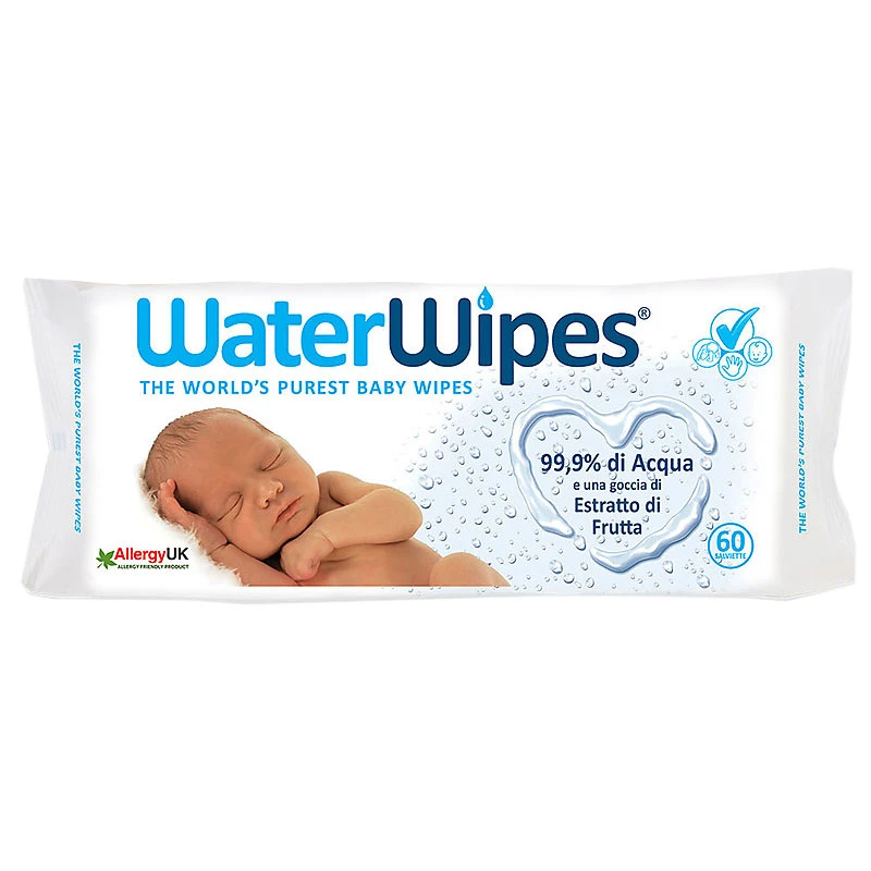 WaterWipes 60 Salviette Umidificate Bambino, 99,9% Di Acqua, Biodegradabili 3 WaterWipes 60 Salviette Umidificate Bambino, 99,9% Di Acqua, Biodegradabili