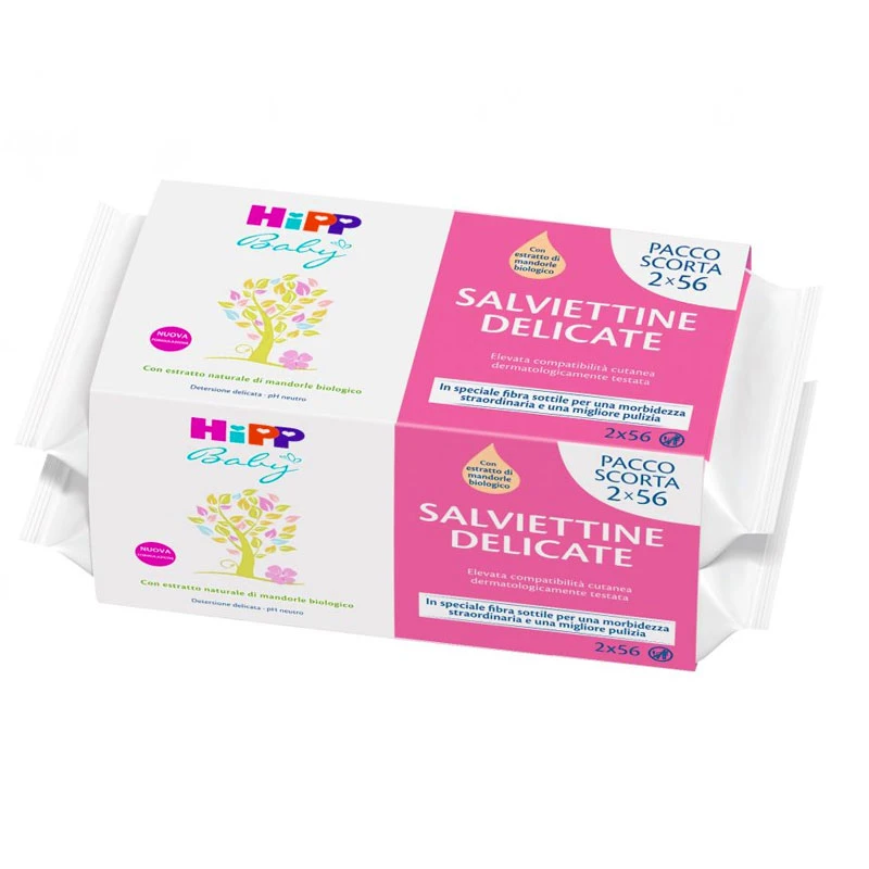 HiPP Salviette Delicate, Pacco Scorta 2x56 Salviette 4 HiPP Salviette Delicate, Pacco Scorta 2x56 Salviette - immagine 2