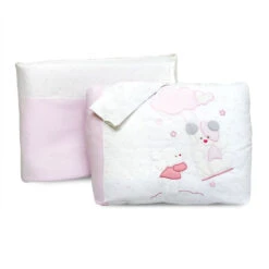 Bebitaly 4pz Set Letto Stelle Con Piumone Sfoderabile, Paracolpi, Federa