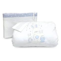 Bebitaly 4pz Set Letto Coniglietti Con Piumone Sfoderabile, Paracolpi, Federa
