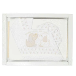 Bebitaly Set 3pz Lenzuola Culla Piccoli Amici Del Cuore