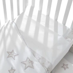 Erbesi Set 3pz Lenzuola Star Con Lenzuolo Sopra, Lenzuolo Con Angoli E Cuscino - Tortora