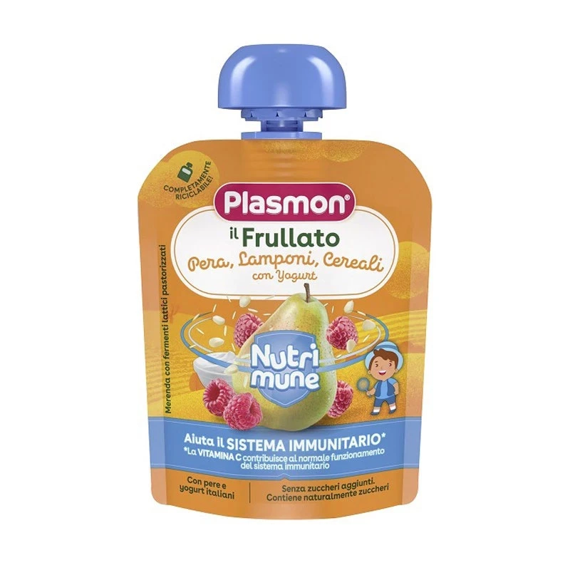Plasmon Nutrimune Frullato Pera, Lamponi E Yogurt Con Cereali - 85gr 3 Plasmon Nutrimune Frullato Pera, Lamponi E Yogurt Con Cereali - 85gr